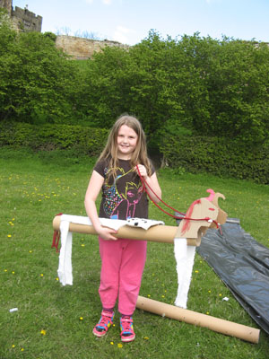 Making giant sculptures out of recycled materials!